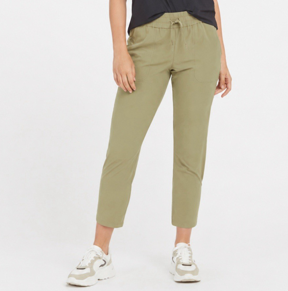 NWT Womens $138 Spanx XL Out of Office Trouser Pants Olive Green Lightweight